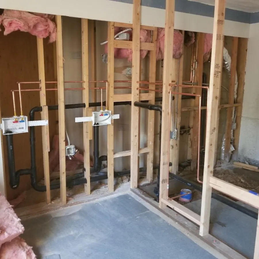 Copper pipe rough-in and plumbing installation in Scio